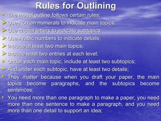 Sub Topic Examples Numerals The importance of outlining a research paper | PPT