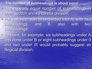 Second Order Subheading The importance of outlining a research paper | PPT