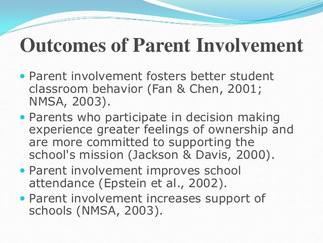 Essay on parent involvement in education