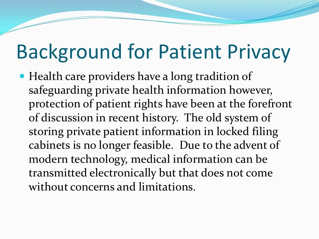 The importance of patient privacy