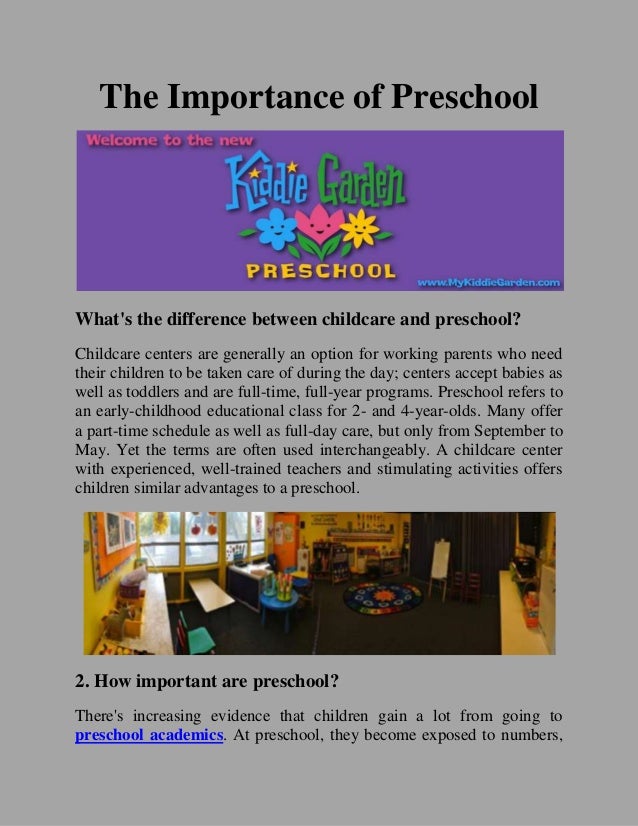 The importance of preschool