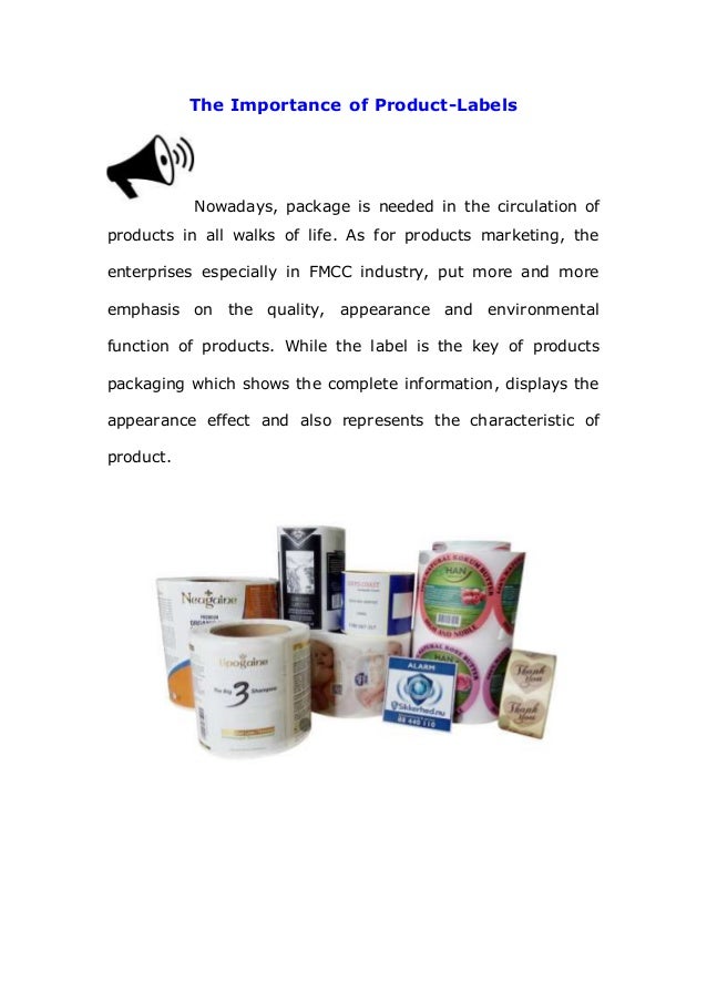 Importance of labels on products