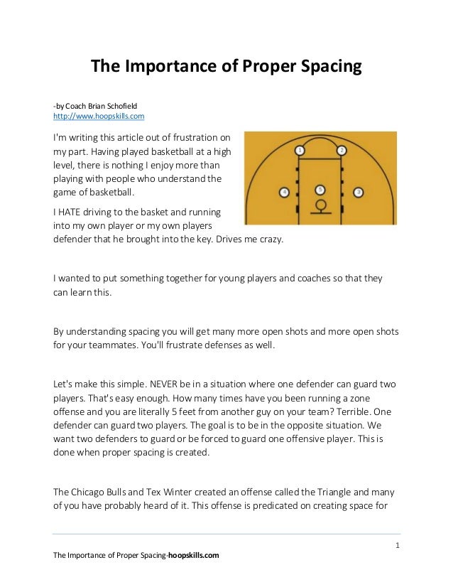 The importance of proper spacing in basketball