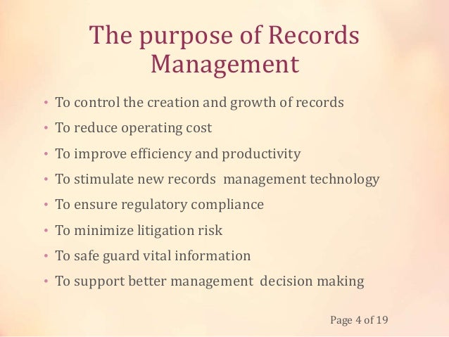 importance of records management essay