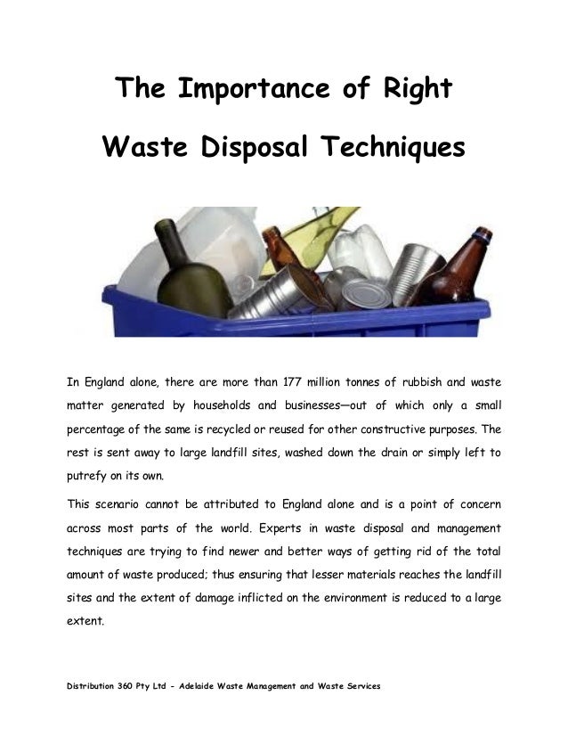 The importance of right waste disposal techniques