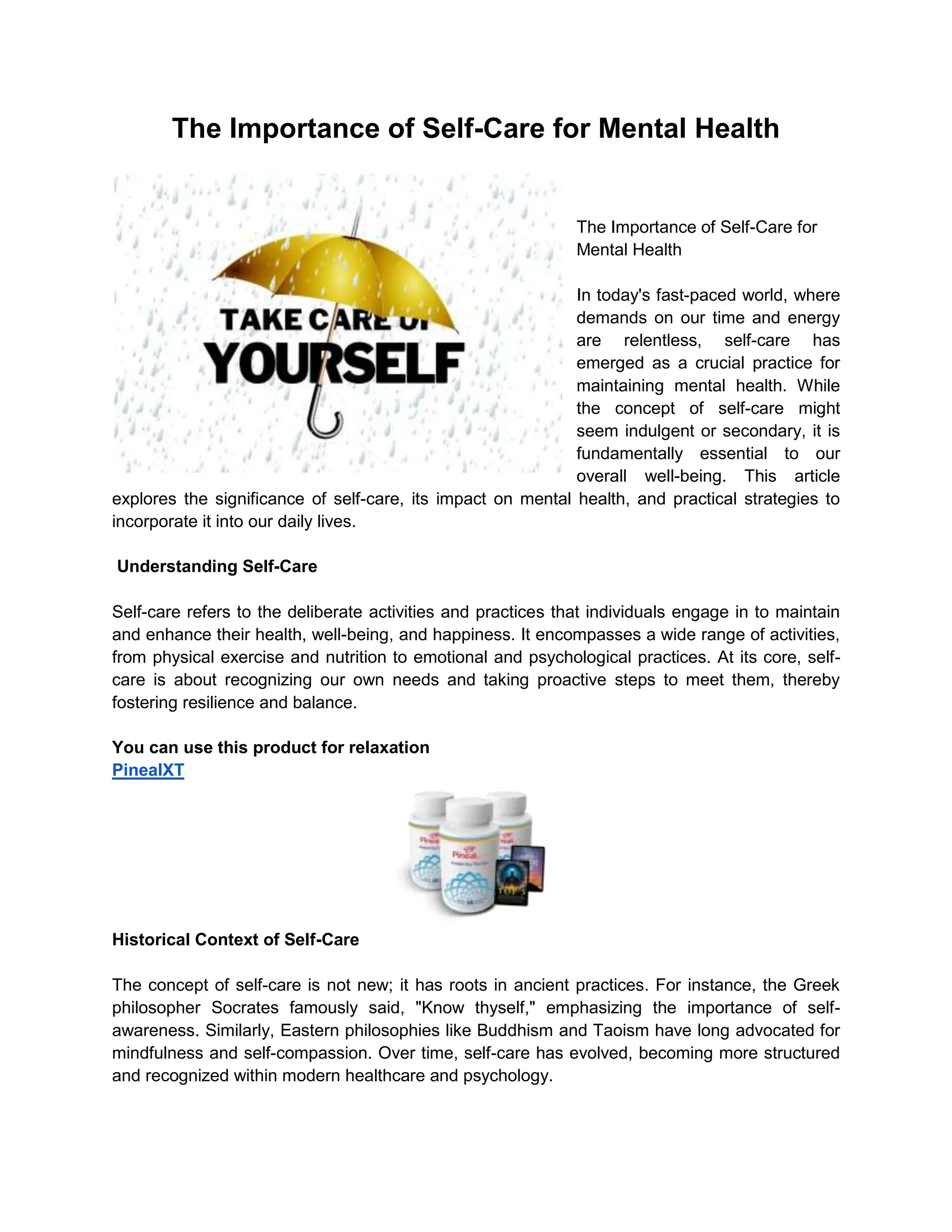 The Importance of Self-Care for Mental Health.docx
