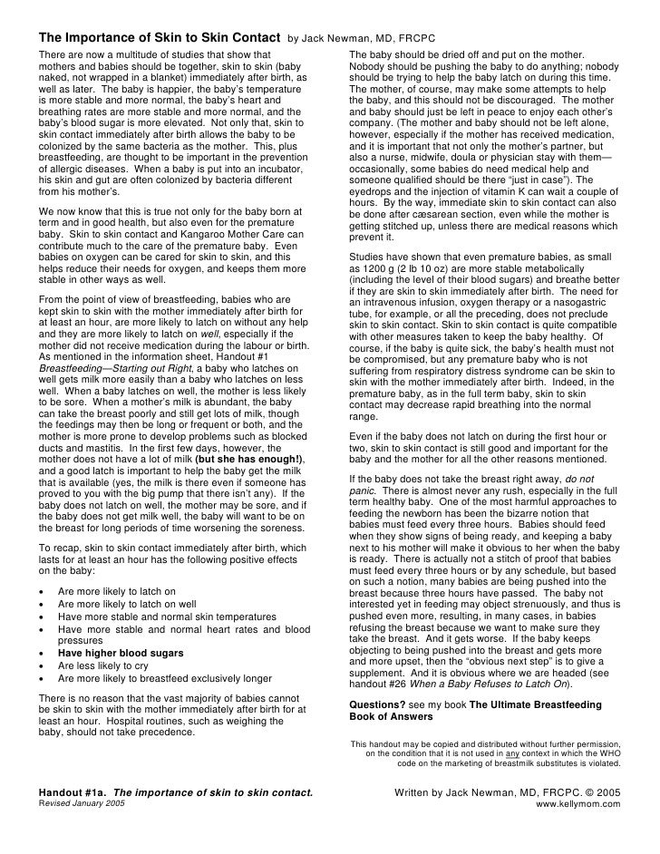 The Importance Of Skin To Skin Contact