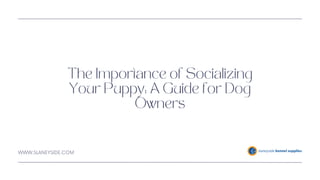The Importance of Socializing
Your Puppy: A Guide for Dog
Owners
WWW.SLANEYSIDE.COM
 