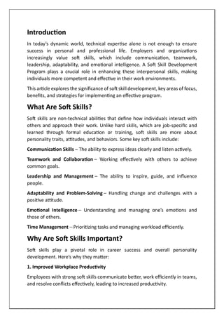The Importance of Soft Skill Development Programs in Personal and ...