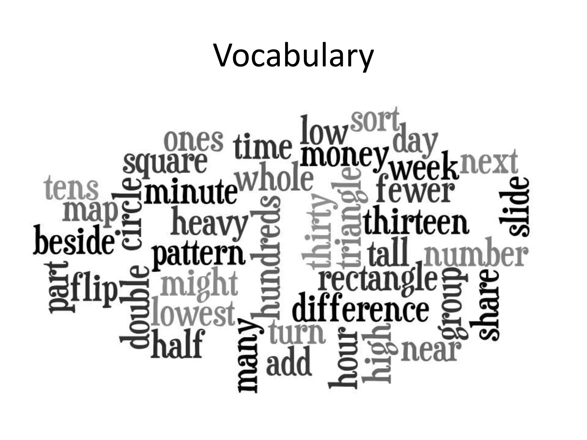 Vocabulary 
 