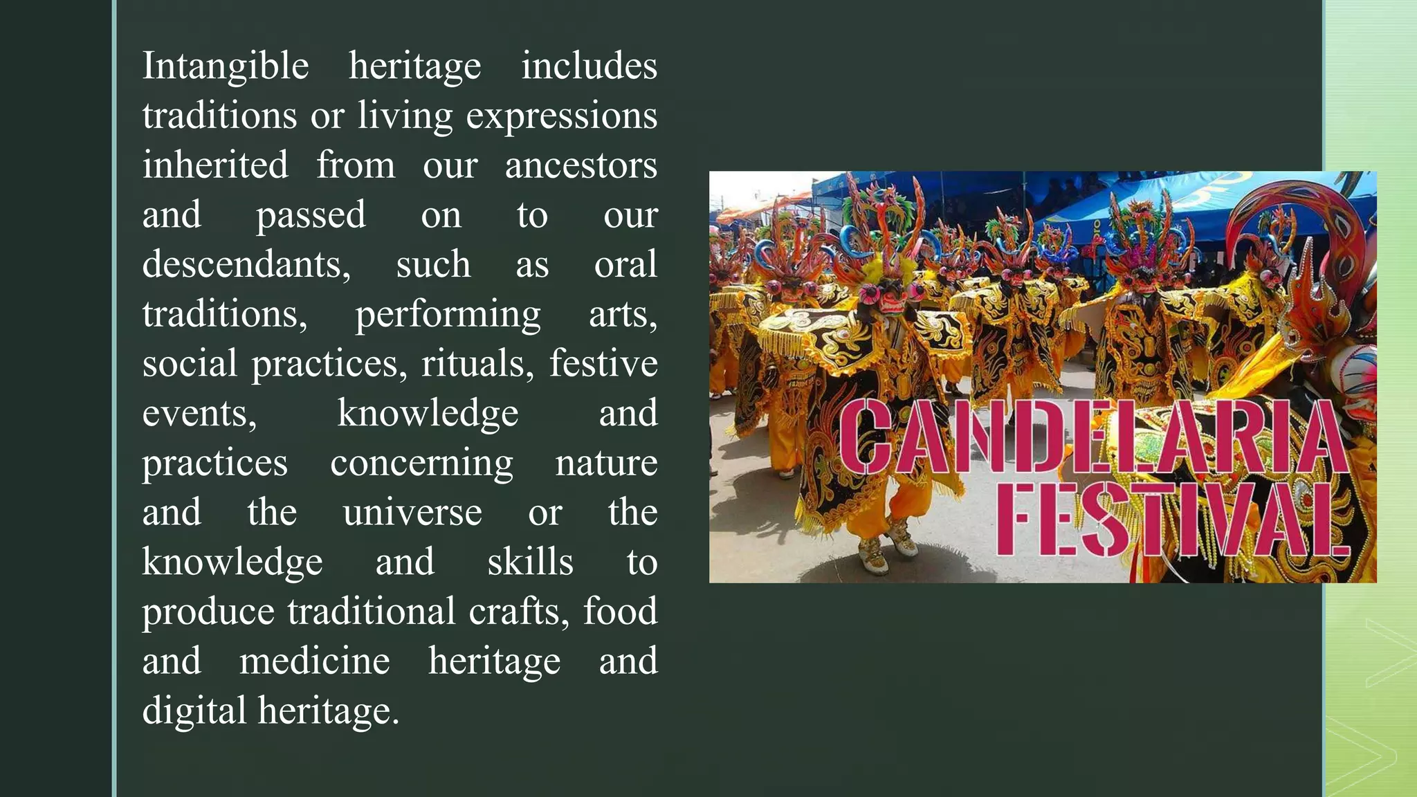 The importance of tangible and intangible cultural heritage | PPTX