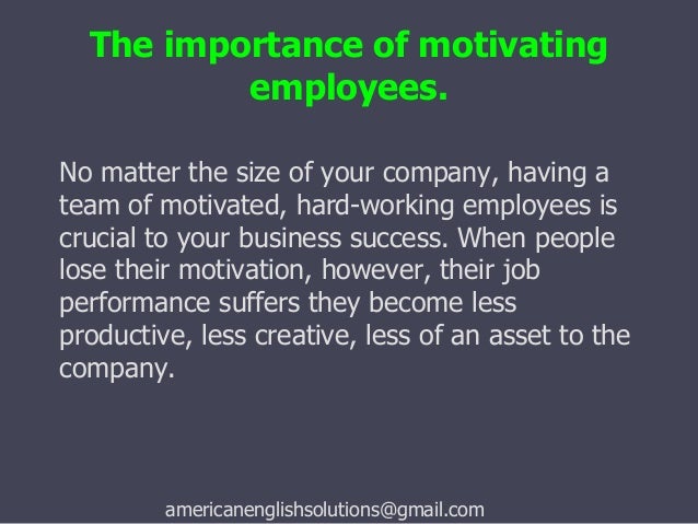importance of motivation in the workplace pdf