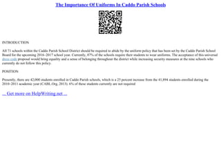 The Importance Of Uniforms In Caddo Parish Schools | PPT