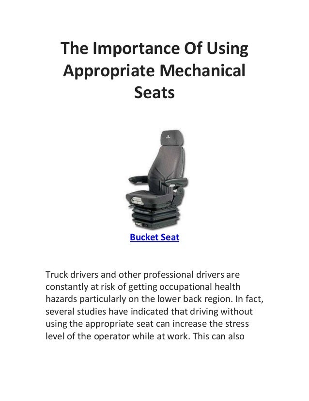 The importance of using appropriate mechanical seats