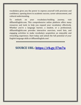 The importance of vocabulary in English and how to expand it.pdf