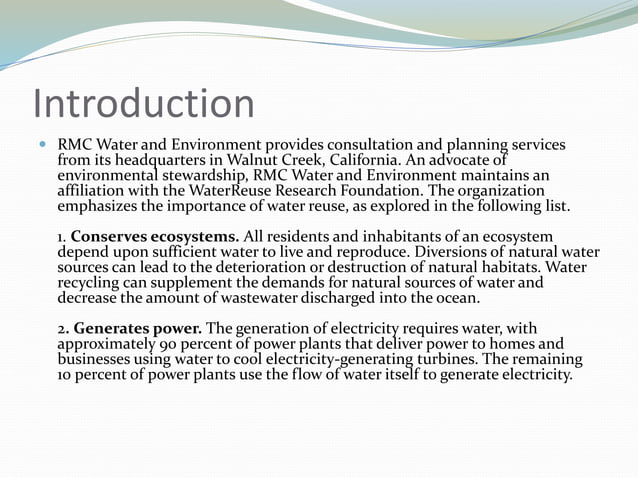 The Importance of Water Reuse: Five Reasons to Recycle Water | PPTX ...