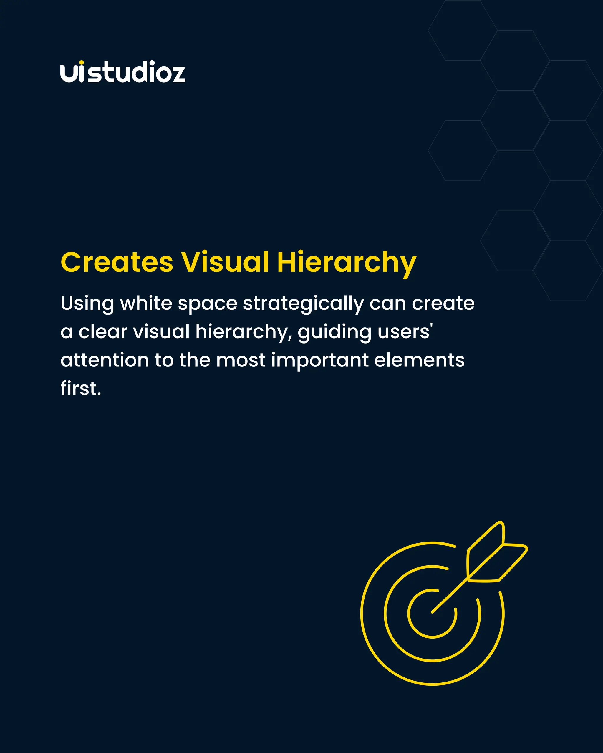 Creates Visual Hierarchy
Using white space strategically can create
a clear visual hierarchy, guiding users'
attention to the most important elements
first.