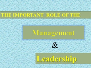 THE IMPORTANT ROLE OF THE
Leadership
&
 