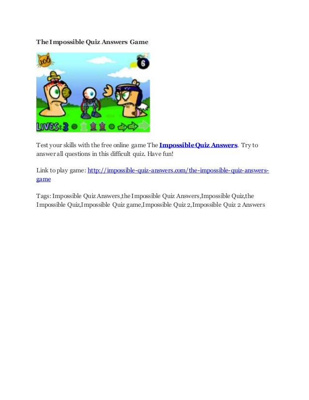 the impossible quiz answers game