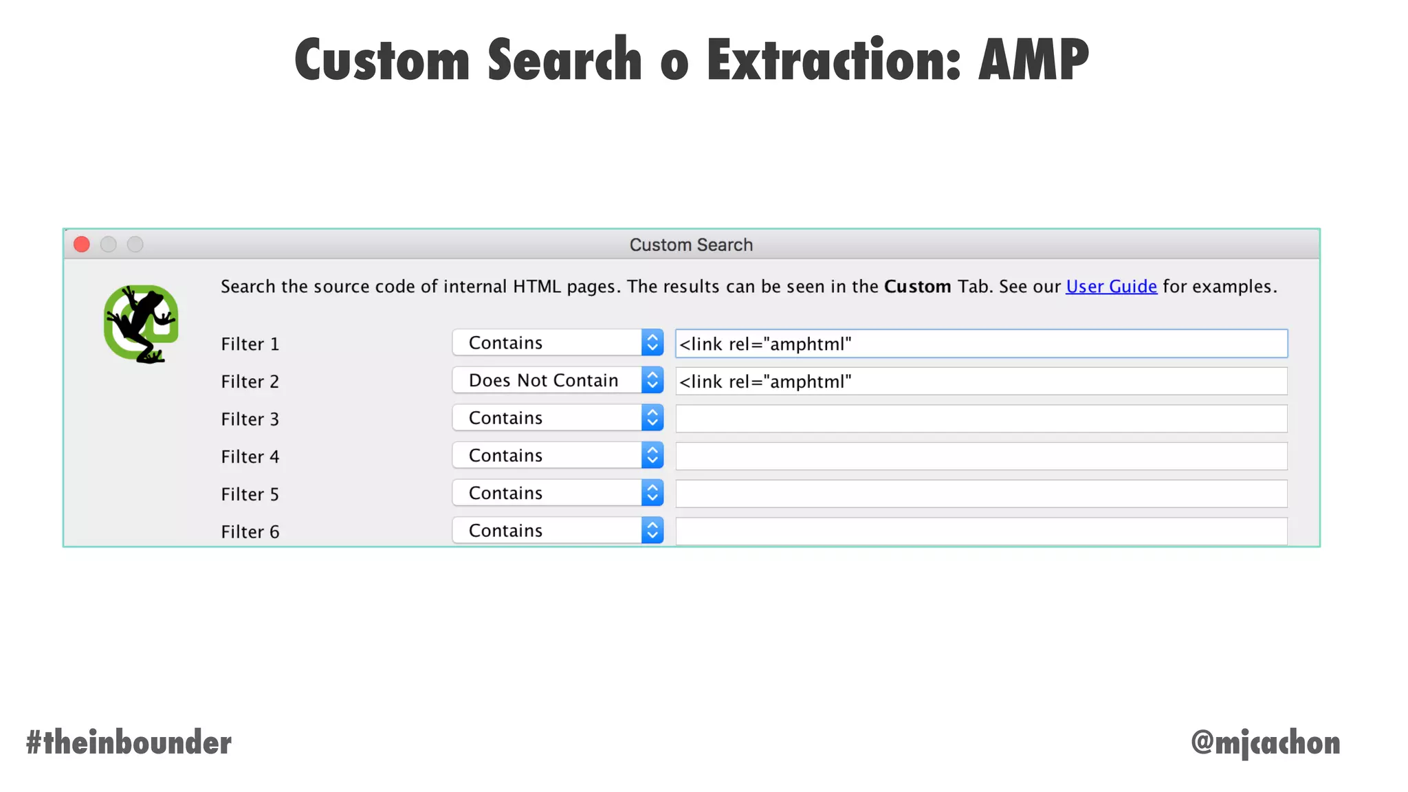 @mjcachon#theinbounder
Custom Search o Extraction: AMP
 