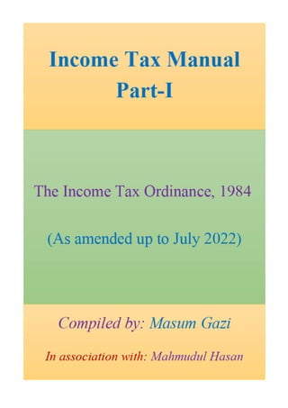 The Income Tax Ordinance, 1984 - As amended up to July 2022