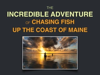 THE
UP THE COAST OF MAINE
INCREDIBLE ADVENTURE!
OF CHASING FISH
 