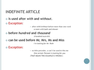 INDEFINITE ARTICLE 