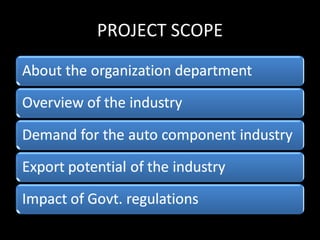 PROJECT SCOPE 