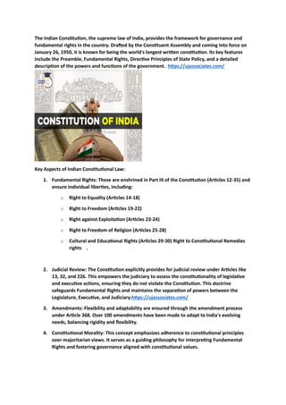 The Indian Constitution of law in India | PDF