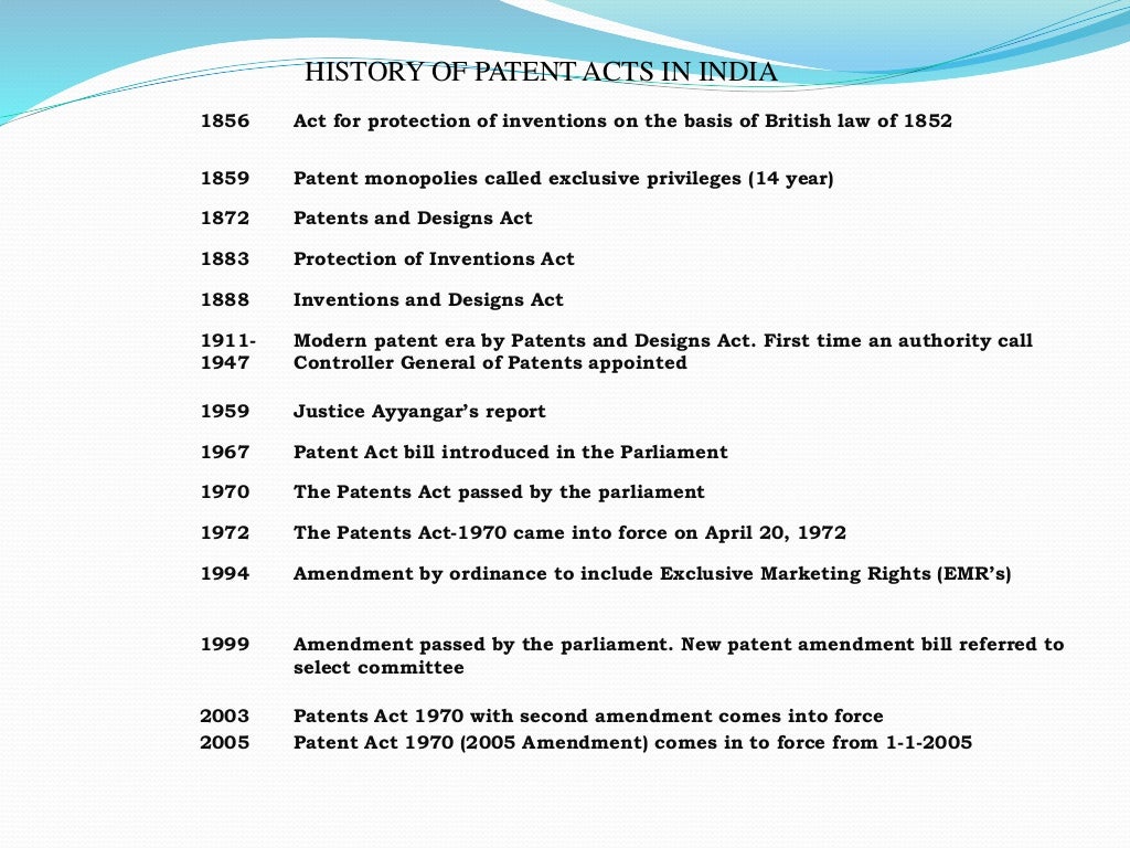 The indian patent act 1970