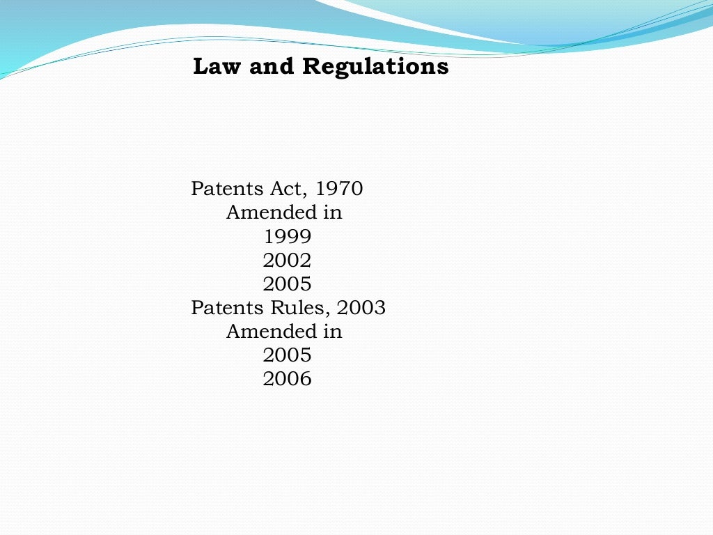 The indian patent act 1970