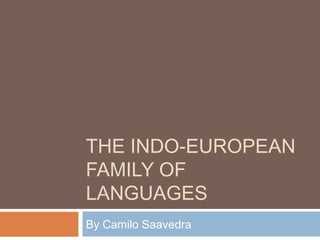THE INDO-EUROPEAN
FAMILY OF
LANGUAGES
By Camilo Saavedra
 