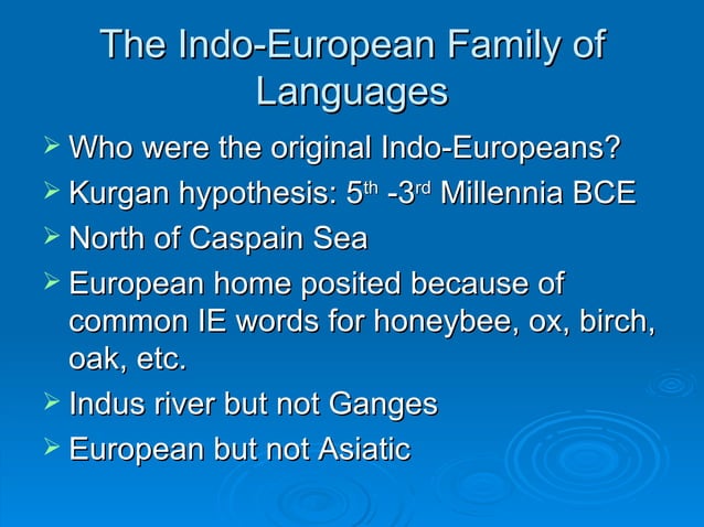 The Indo European Languages | PPT