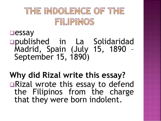 Essay on filipinos