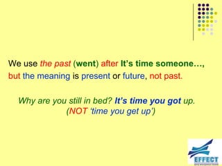 We use the past (went) after It’s time someone…,
but the meaning is present or future, not past.

  Why are you still in bed? It’s time you got up.
             (NOT „time you get up‟)
 