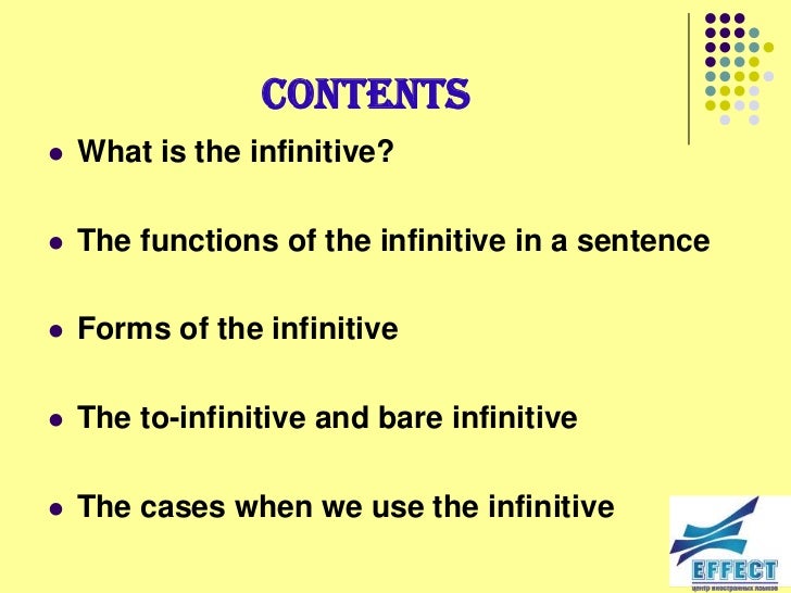 what is an infinitive