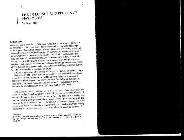 Influence of mass media essay