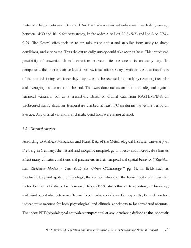 The Influence Of Vegetation And Built Environments On Midday Summer T