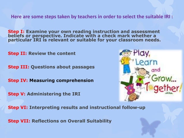 The Informal Reading Inventory