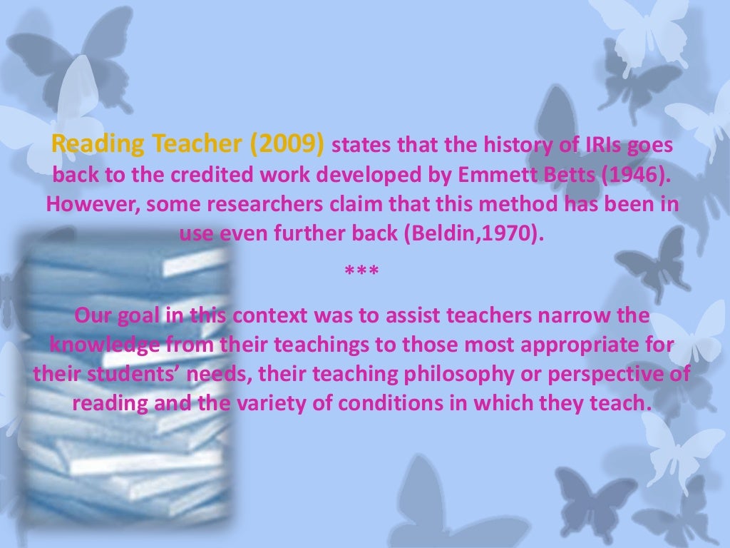 The Informal Reading Inventory