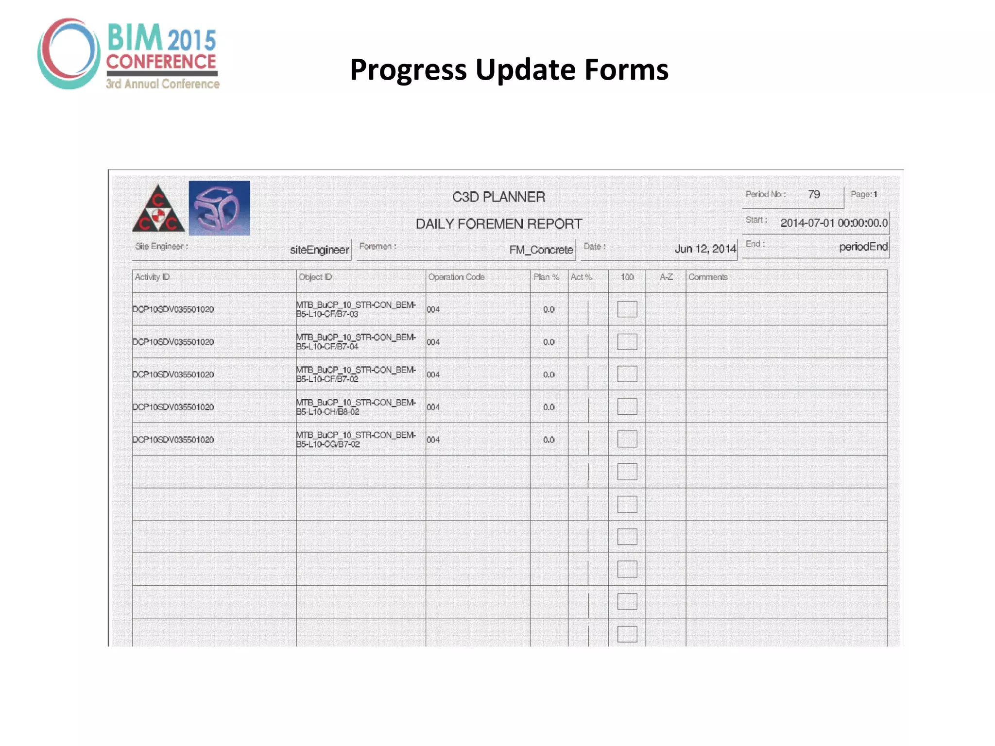Progress Update Forms
 