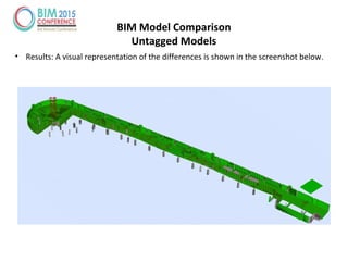 • Results: A visual representation of the differences is shown in the screenshot below.
BIM Model Comparison
Untagged Models
 