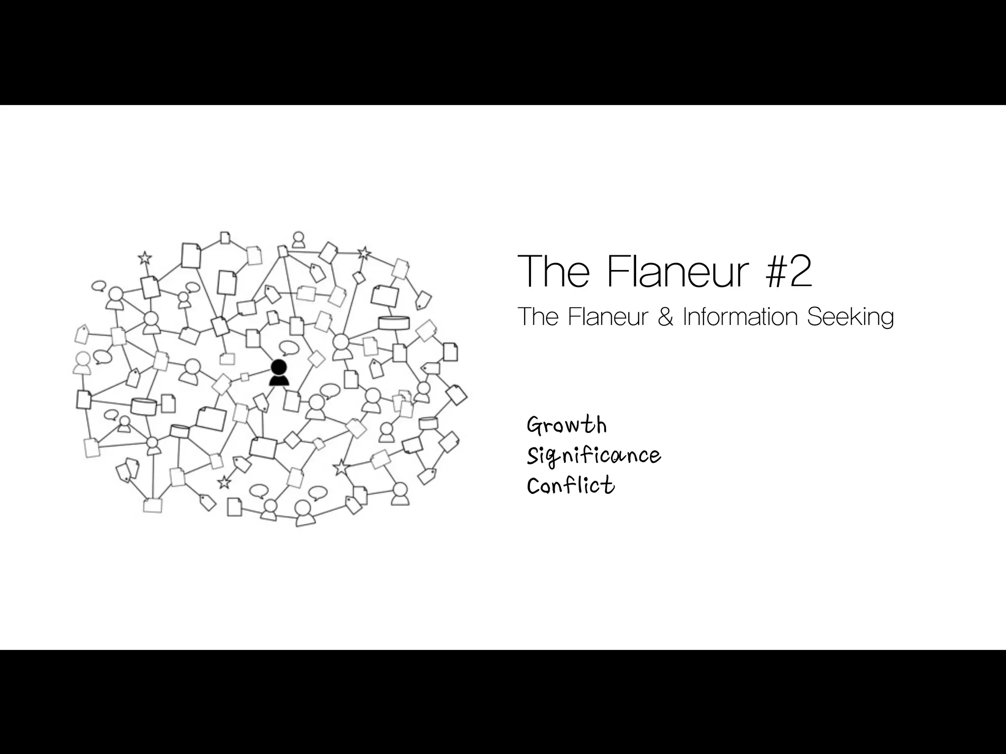 The Flaneur #2
The Flaneur & Information Seeking



Growth
Significance
Conflict
 