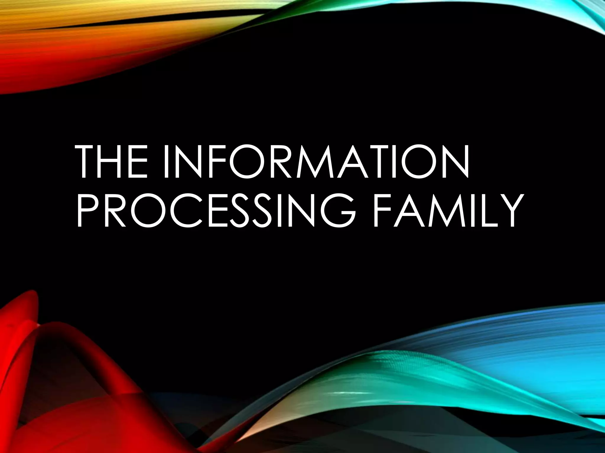 THE INFORMATION
PROCESSING FAMILY
 