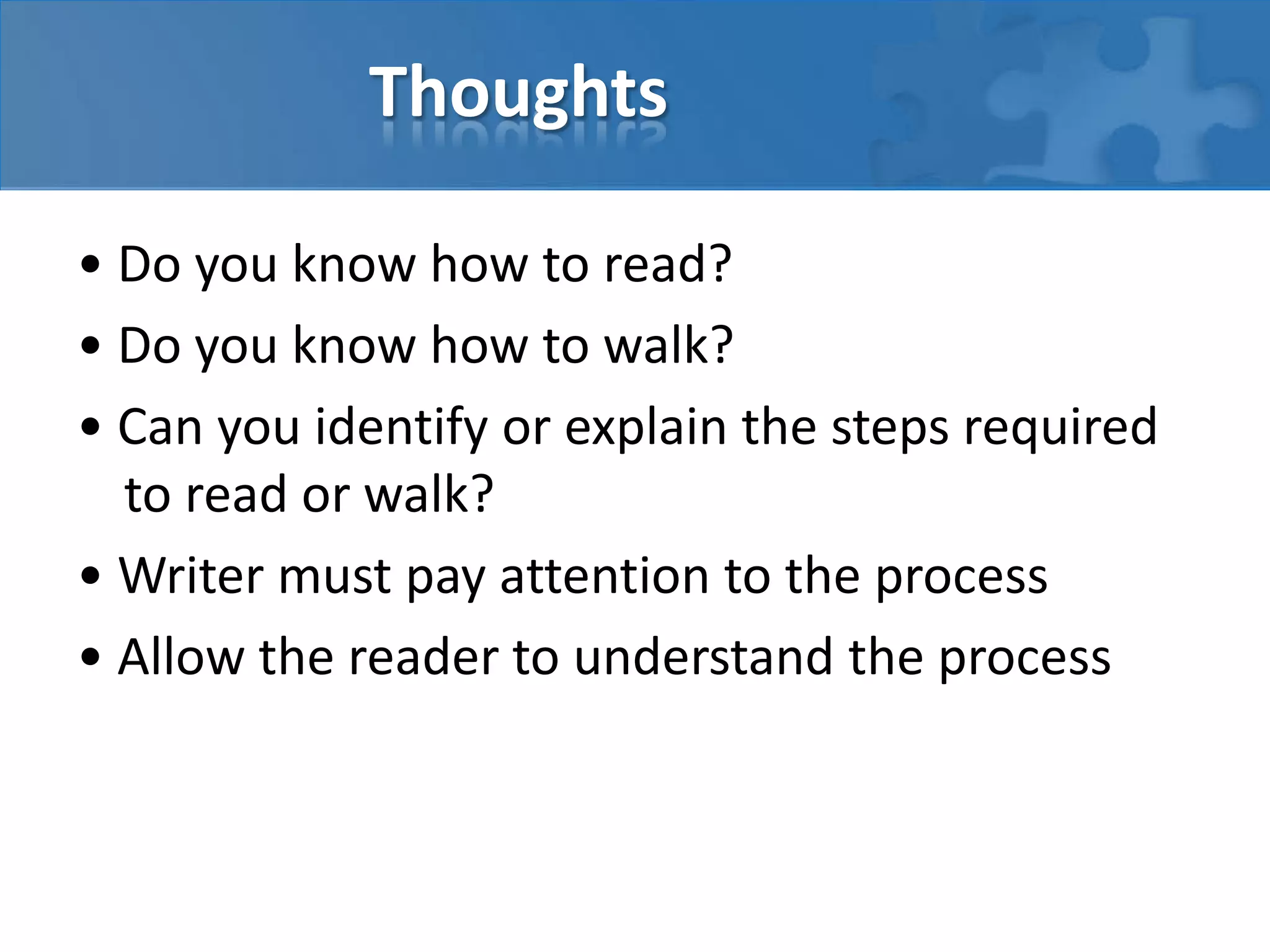  It may be organized by topics and sometimes includes headers.