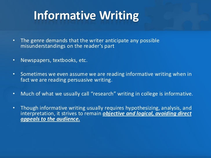 Examples of informative thesis statements