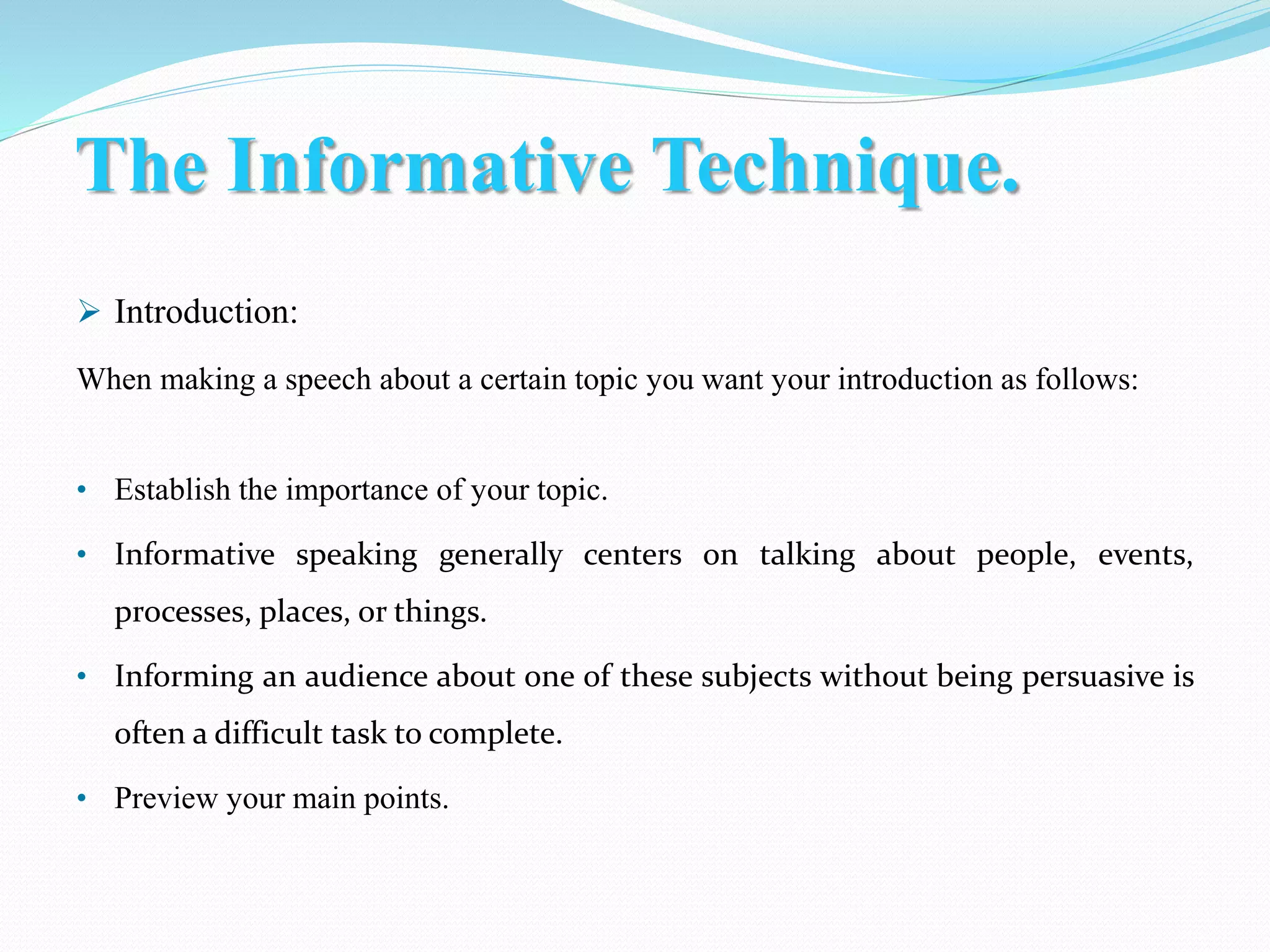 The informative speaking technique | PPTX | Christianity | Religion ...