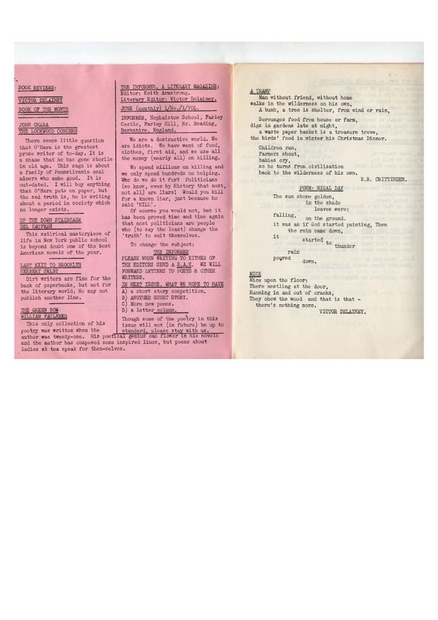 The Informer (international poetry magazine) No 1