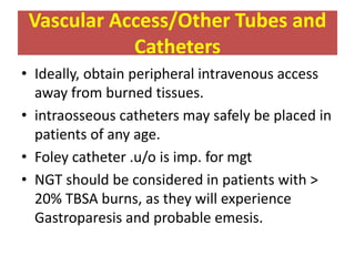 The initial resuscitation of the burn patient in icu | PPT