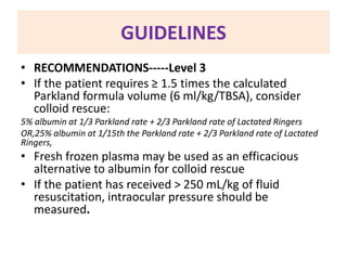 The initial resuscitation of the burn patient in icu | PPTX